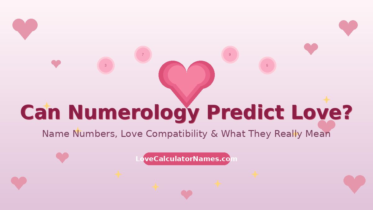 A colorful heart and numerology numbers illustration for the topic can numerology predict love.