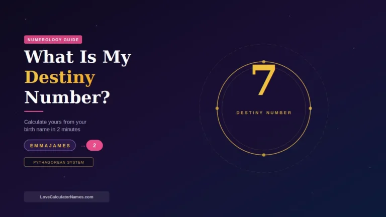 Gold numerology destiny number glowing on dark background with name-to-number example for what is my destiny number